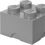 Recipient depozitare Pojemnik klocek LEGO® z 4 wypustkami (Medium Stone Grey), LEGO
