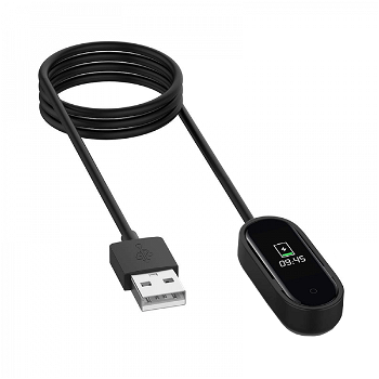 Cablu de incarcare si transfer date pentru bratara smart Xiaomi Mi Band 4 1m negru