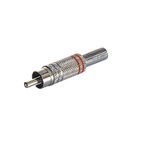 Mufa RCA metal argintiu rosu, 