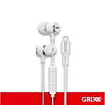 Casti GRIXX - pentru iPhone/iPad/iPod, cu telecomanda si microfon, nylon impletit - albe, Grixx
