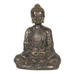 Figurina din polirasina maro cu patina aurie buddha 14 cm x 20 cm x 27 h