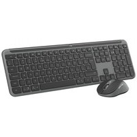 Kit Wireless Logitech MK950 Signature Slim Combo - Tastatura, USB Wireless/Bluetooth, Layout UK, Graphite + Mouse Optic, USB Wireless/Bluetooth, Graphite