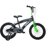 Dino Bikes - Bicicleta cu pedale BMX 16 165XC, 16 " , Cu roti ajutatoare