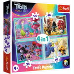 Set puzzle 4 in 1 Trefl DreamWorks Trolls, Turneul trolilor, 1x35 piese, 1x48 piese, 1x54 piese, 1x70 piese, Trefl