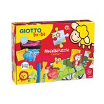 Puzzle 2 în 1 cu plastilină, netoxică și testată dermatologic plus accesorii, pentru copii 3 ani+, Giotto Be-be, 