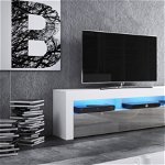 Mex 160 Comoda Tv White Mat/ Grey High High Gloss