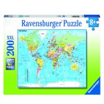 Puzzle, Ravensburger, Harta lumii, 200 piese, Multicolor, Ravensburger