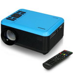 Videoproiector, Lenco, LPJ-500BU, DVD player incorporat, Bluetooth, 2800 lumeni, HDMI, USB, Albastru