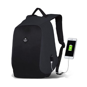 Rucsac cu port USB My Valice SECRET Smart Bag, gri-negru, Myvalice