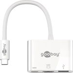 Adaptor multiport USB Type C la USB Type C +HDMI +USB A 3.0 0.15m alb Goobay, Goobay