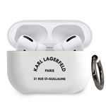 Karl Lagerfeld Husa Silicon Rue St Guillaume Airpods Pro Alb