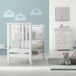 Patut co-sleeping contact art azzurra design, alb, cu saltea si suport antireflux, 