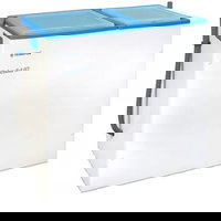 Masina de spalat semiautomata Tehnoton Splendid 07, cu storcator si incalzitor, 36 litri, 1.5 kg, alb cu albastru