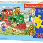 Puzzle 30 piese Locomotiva verde, Castorland, Castorland