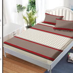 Husa de pat cu elastic 180x200 din Bumbac Finet + 2 Fete de Perna - Brown Design, ELEGANT HOME PUCIOASA