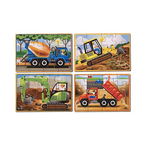 Set 4 puzzle din Lemn Melissa & Doug in Cutie - Vehicule pentru Constructii