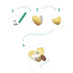 Set de 36 de stickere aurii răzuibile personalizabile - Inimi, stele și cadouri, edituradiana.ro