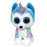Jucarie de plus Beanie Boos, Catelusa Husky Unicorn, 15 cm, TY