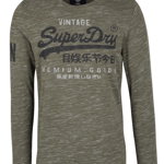 Bluza kaki melanj cu print pentru barbati - Superdry Premium, Superdry