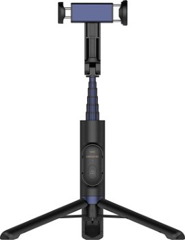 Selfie stick, Samsung, GP-TOU020SAABW, Negru/Albastru, Bluetooth, Rotire 360 grade, Cu trepied, Telecomanda, Universal, Pliabil