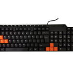 Tastatura Cu Fir Klausstech, 114 Taste, 6 Taste Rosii, Design Waterproof, Usb, Plug&play, Design Ergonomic, Usor De Folosit, Standard, Negru, KlaussTech