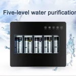 Filtru de apa cu 5 stagii de filtrare, alcalinizare de 0.01 microni, HIDLY statie de ultrafiltrare, baterie si accesorii incluse , negru
