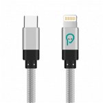 Cablu de date Spacer, USB Type-C (T) la pentru Iphone tip Lightning (T), braided, retail pack, 1.8m, Argintiu