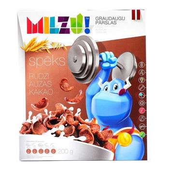 Cereale cu secara Petale cu cacao Milzu! Power, 200 g, natural, Milzu