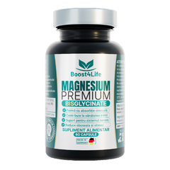 Magneziu Bisglicinat Premium, 60 capsule vegane, Boost4Life