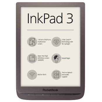 eBook Reader PocketBook InkPad 3, Ecran Capacitive touchscreen 7.8inch, 1Ghz, 8GB, Wi-Fi (Maro inchis), PocketBook