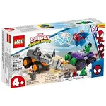 Set de construit LEGO® Marvel Super Heroes, Hulk vs. Rhino Confruntarea cu camioane, 110 piese