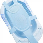 Scaun de baie pentru bebelusi Ruixia, albastru, bumbac/plasa, 0-18 luni