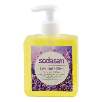 Sapun Lichid si Gel de Dus cu Lavanda si Masline Sodasan, bio, 300 ml, Sodasan