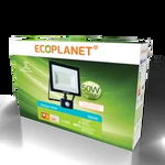 Proiector LED Ecoplanet Tablet + Senzor de mișcare, 50W (300W), 4500LM, F, lumină rece 6500K, IP65, ECOPLANET