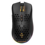 Mouse gaming wireless DELTACO GAMING DM220, ultra-usor 70g, RGB, 6400 DPI, alb