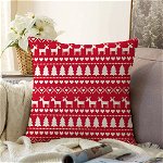 Față de pernă din chenille cu model de Crăciun Minimalist Cushion Covers Merry Christmas, 55 x 55 cm, Minimalist Cushion Covers