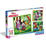 Puzzle Clementoni, Disney Mickey Mouse, 3 x 48 piese, Clementoni