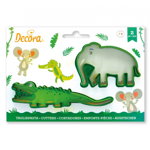 Elefant si Crocodil - Decupatoare Plastic O 4 si 8 x H 2.2 cm, 2 Buc