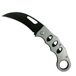 Briceag metalic de buzunar pliabil Pufo Karambit, 15.5 cm, argintiu, Pufo