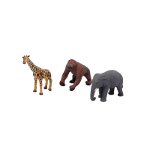 Set de 3 animale din Africa din cauciuc moale ecologic dimensiune medie 21cm, TickiT