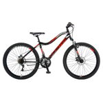 Bicicleta Mtb Booster Galaxy Fs Disc - 26 Inch, Negru-Rosu, Polar