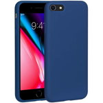 Husa Spate Upzz Silicone iPhone Se 2 ( 2020) ,cu Interior Alcantara ,albastru Navy