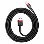 Cablu de Date USB la Lightning 2.4A, 1m Baseus Cafule (CALKLF-B19) Rosu Negru