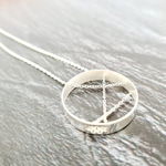 Colier geometric - Pandantiv inel - Argint 925 - Inchizatoare carabina, Chic Bijoux