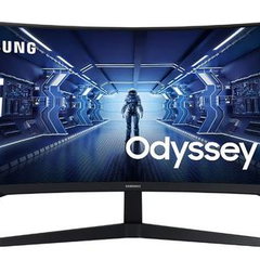 Monitor Odyssey G5 C34G55TWWP Gaming 34inchi UWQHD AMD Free-Sync Curbat 165Hz Negru, Samsung