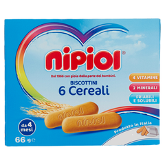 Biscuiti cu 6 cereale, 66 g, Nipiol