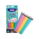 Creioane colorate Strigo pastel 12 culori, cu ascutitoare, STRIGO