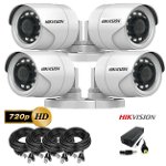 Kit complet supraveghere video HIKVISION 4 camere 720P, IR 20M, HDD 250 GB, HIKVISIONKIT