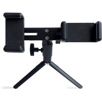 Hurtel Podwójny regulowany uchwyt na smartfony z tripodem czarny (E-type live dual camera), Hurtel