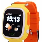 Smartwatch iUni Kid100 9962-2, 1.22inch, GPS, Bratara silicon, dedicat pentru copii (Portocaliu), iUni